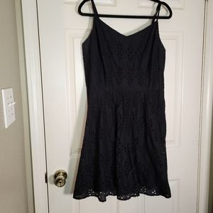 Old Navy Eyelet Black Skinny Strap Summer Dress Size XL
